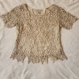 Silken Poetry 100% Silk Beaded Bouse